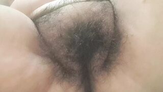 wife's wide-open legs, no panties