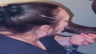 A succulent oral😜 romp on a majestic ebony shaft