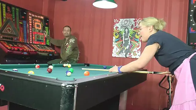 Blonde mature with large breasts gets mouth fucked in 69