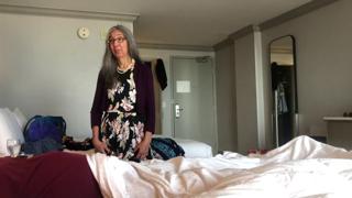 Mom's Friend Surprises Teen in Hotel Room While He Jerks Off!