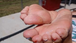 Dirty feet getting thoroughly pounded by giant black dicks on sweaty pavement