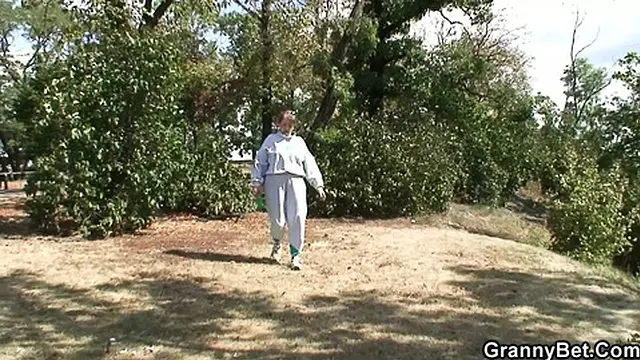 Older woman seduced by mysterious stranger in intimate encounter