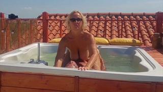 Blonde cougar gets naked, gamey, outdoorsy, and freaky with her hubby