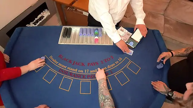 Hot group action at the casino table