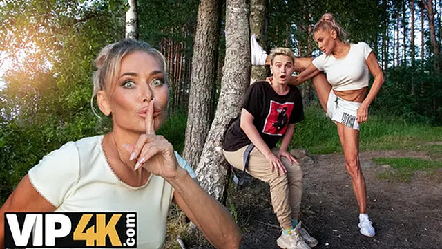 MOMMY4K  Russian Cougar Malusha found a dude with huge cock in the park and fucked him in 5 minutes