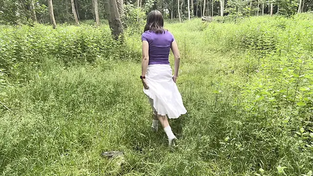 Outdoors 'I bet you'd like to fuck me'  Dancing with a dress 