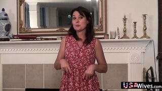 USA Wives - Curvy Cougar wife drops curtains, revealing American ass🍑 beneath dress