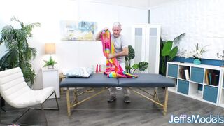 Granny Lynn Gags Masseur, Banged While Pleasuring Her Honeypot