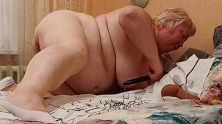 Naked MILF With Massive Boobs Slips Into Her Holes, Using A Dildo For Pleasure