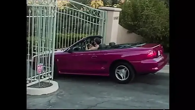 Blonde MILF enjoys creampie in car with condom