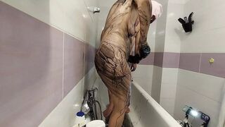 Amateur Couple Takes Bath, Wife Hairy Pussy, Big Ass, Big Tits.