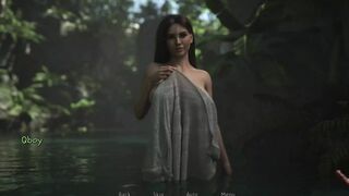 Stepmom and friend join me for a steamy bath in the woods