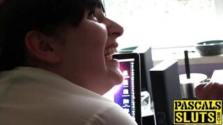 British milf with large breasts enjoys firm spanking during intercourse