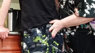 cumming with hot thick cum in my friend's mouth which she swallows