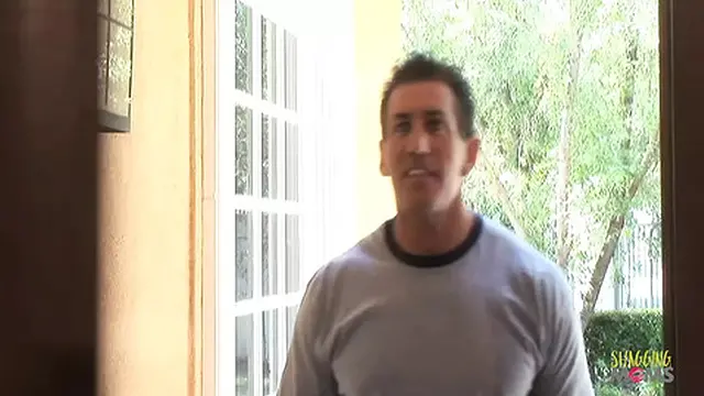 A knock on the door arouses intense and sensual sexual activity with large artificial breasts