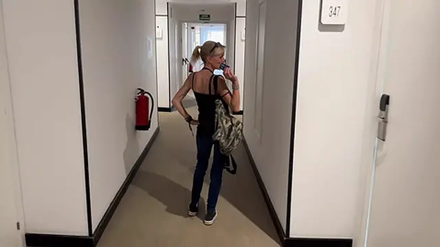 Unplanned Home Porno in Hotel - girlfriend Seducing in Morning While Husband Eats Breakfast - Cum Inside Me!!