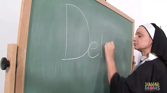 Breaking nun rules gets you in trouble and some lesbian mouth action