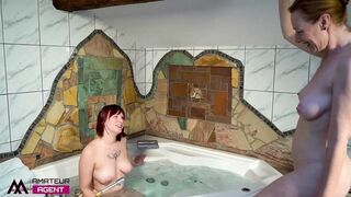 Tattooed redhead loves getting big boobed ginger moaning of pleasure