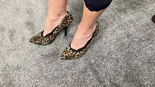 Mrs Mature Feet allows her Footboy to remove her shoes and stinky sockets