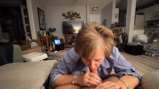 Amateur GILF Sucking a 40-something's Cock