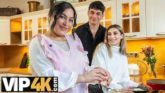 Mommy4K mature brunette passionately pleases young guy during their first encounter