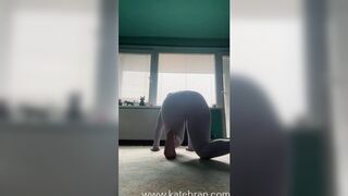 Thick single mom stretches her body, dont cum challenge