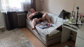 Insatiable Mother-in-law Masturbates Her Big Pussy with Her Sex Toys