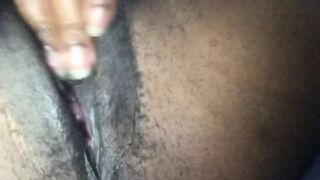 Playing with my hairy pussy