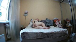 Busty girlfriend with wet pussy masturbates with toys