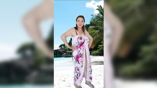 Sexy Granny in Bikini Teasing by Huge Tits