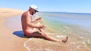 Nudist Couple Having Pegging Session on the Beach