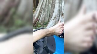 Filthy Farm Wife Bonemaiden —  dirty feet —  toys her pussy for her step-Daddy on Tractor