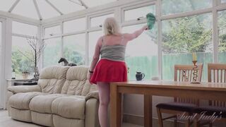 Auntjudys - Mature Hairy GILF Mrs. Claire Gets Horny Cleaning the House