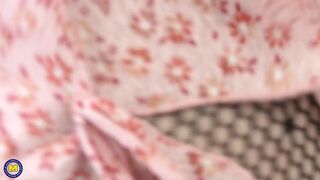 Redhead mature is pleasuring guy's cock with her huge boobs