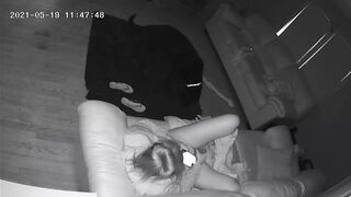 Babysitter Masturbating With My Vibrator on Couch