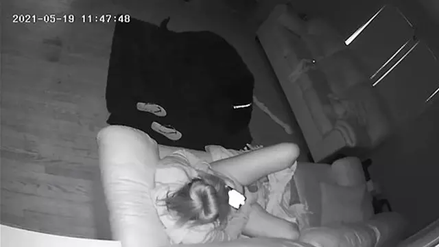 Babysitter Masturbating With My Vibrator on Couch