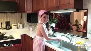 Seductive Asian housewife gives amazing blowjob then invites pov sex session