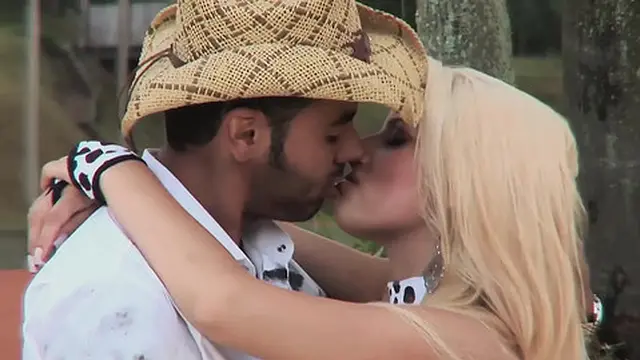 Busty milf wearing high heels gets spoon fucked outdoors