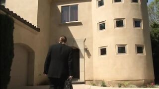 Stunning milf in latex fucked in kitchen