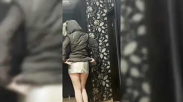 Milfycalla- a Lot of Cum on Brown Fur Hooded Puffer Jacket