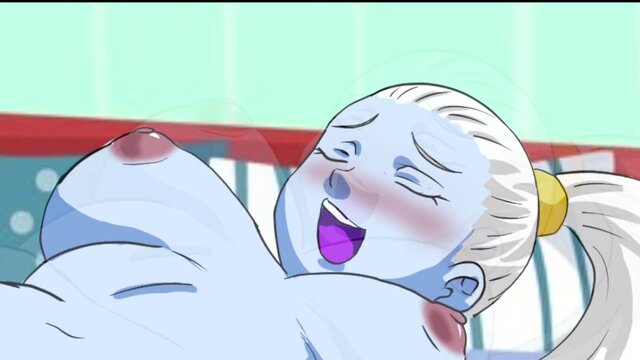 Blonde anime chick gets her angelic wings dirty in a 3D animation session