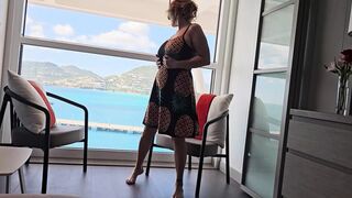 Mommy Sneaks In, Stretches Her Daughter's Tight Pussy✌ on Cruise Deck-Catch the Show!
